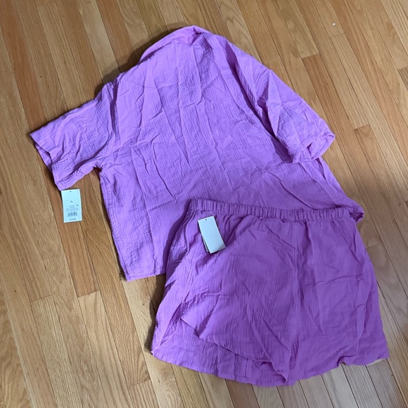 Stars Above NWT❗️BUNDLE SET❗️2 Piece Cotton Guaze button down shirt short set - Picture 7 of 8